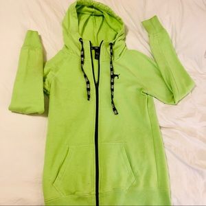 XS PINK Victoria Secret Neon Green Zip Up Jacket